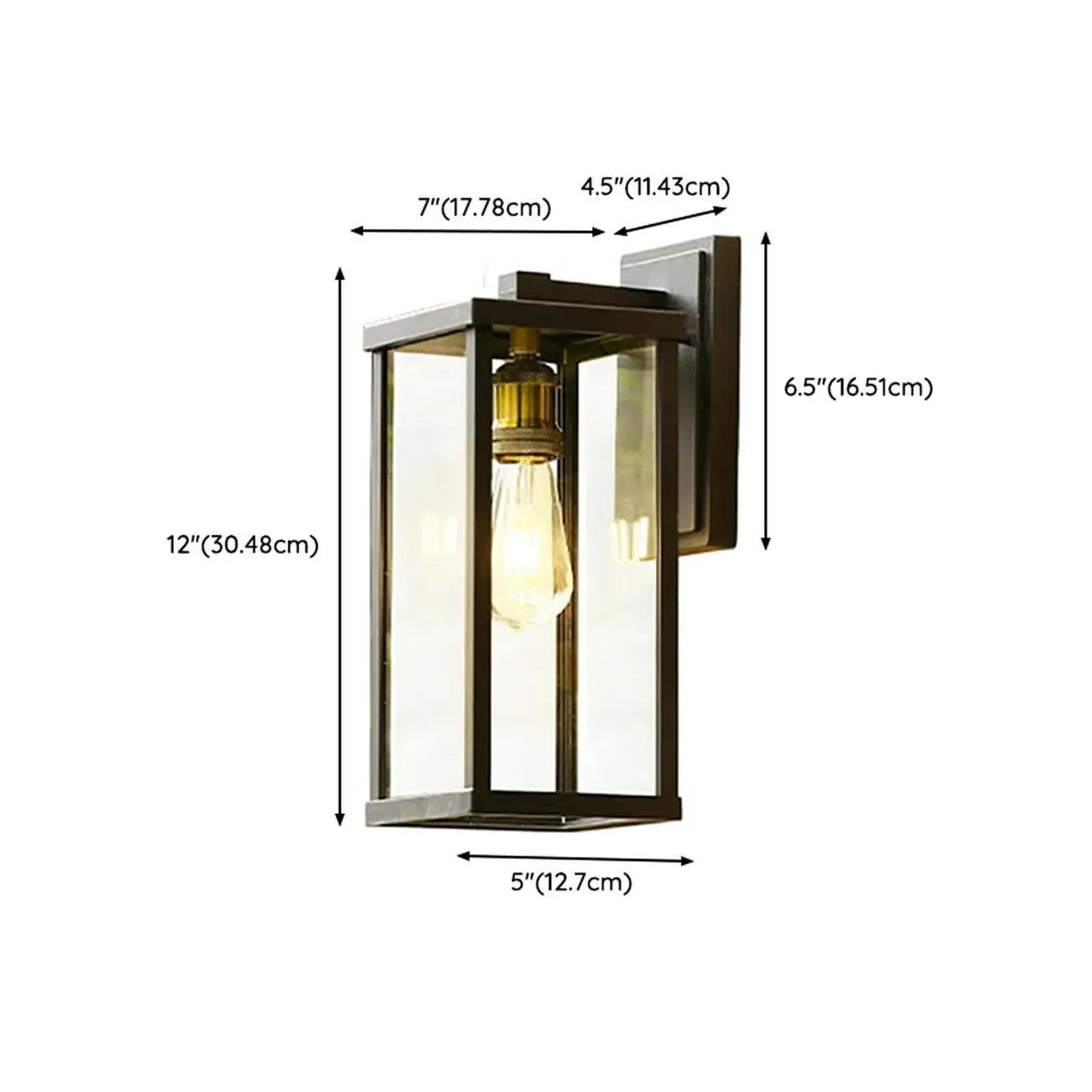 Industrial Black Metal Geometric Outdoor Wall Sconce