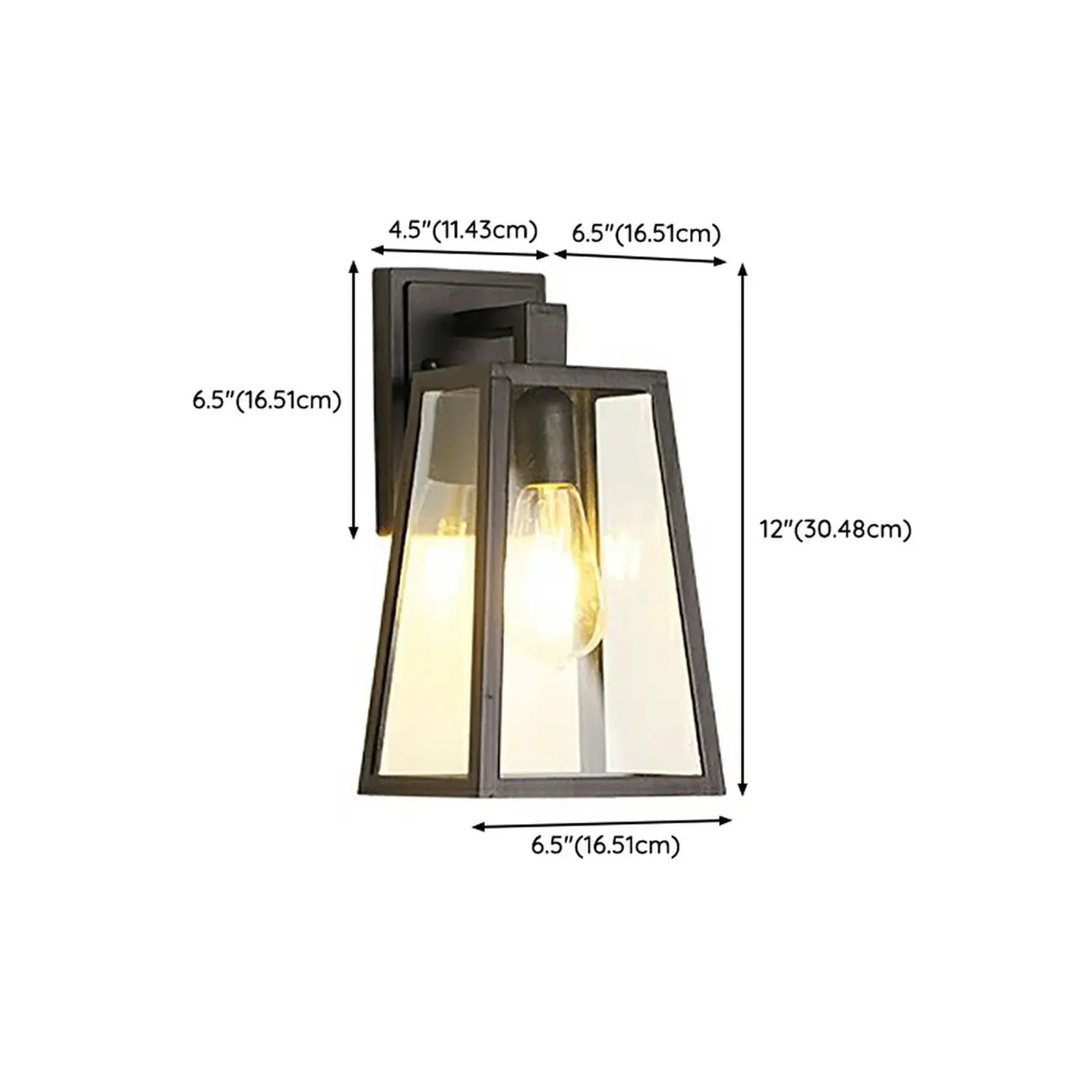 Industrial Black Metal Geometric Outdoor Wall Sconce