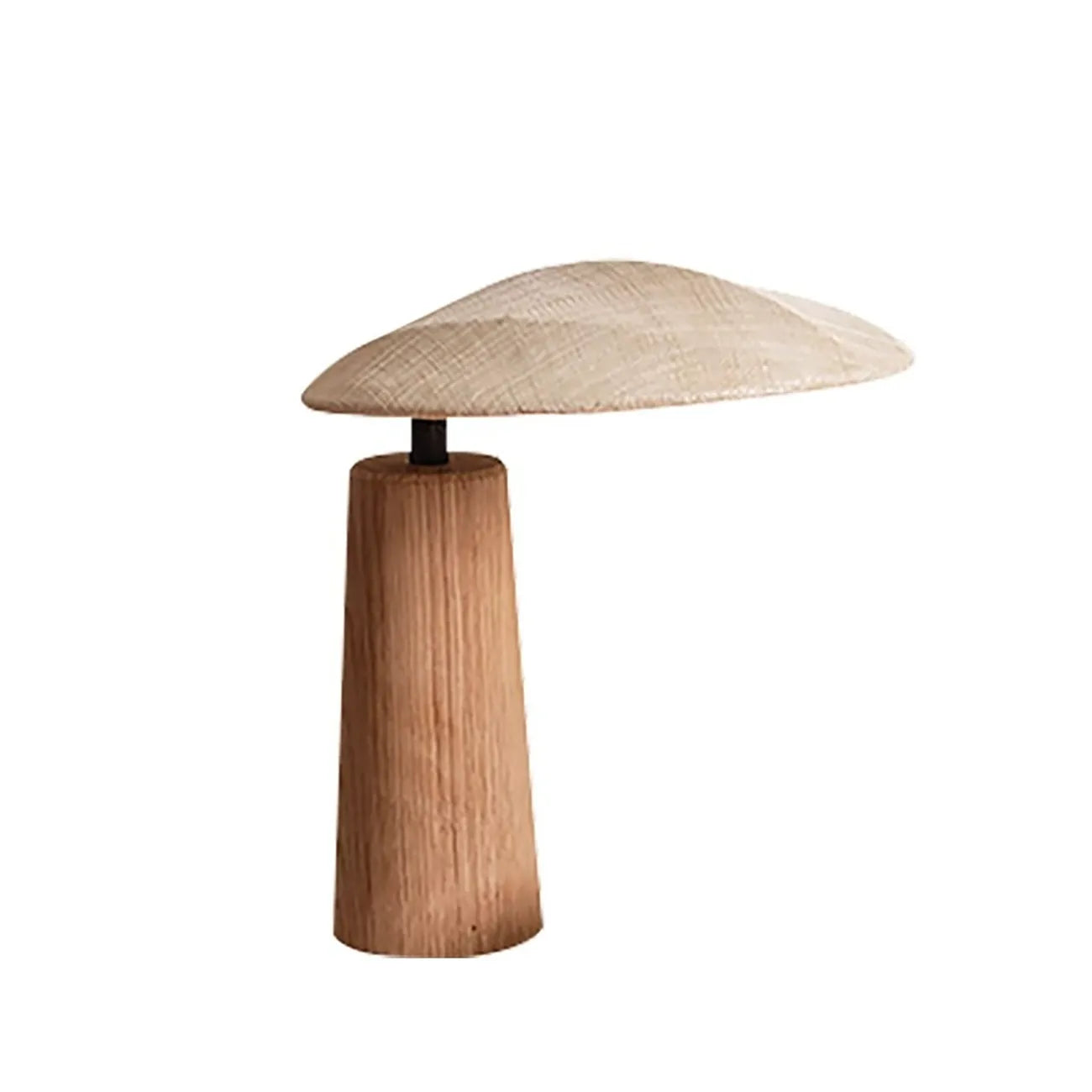Nordic Flax Shade Natural Wood Table Lamp for Bedroom