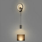 39.5H Sleek Dimmable Black LED 2-Light Wall Lamp for Bedside