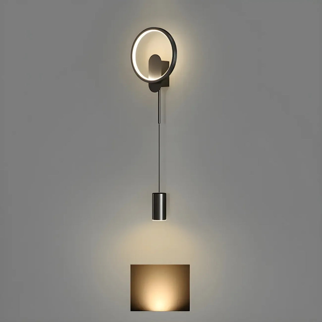 39.5H Sleek Dimmable Black LED 2-Light Wall Lamp for Bedside