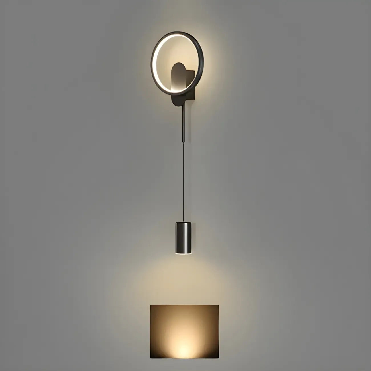 39.5H Sleek Dimmable Black LED 2-Light Wall Lamp for Bedside