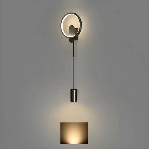 39.5H Sleek Dimmable Black LED 2-Light Wall Lamp for Bedside