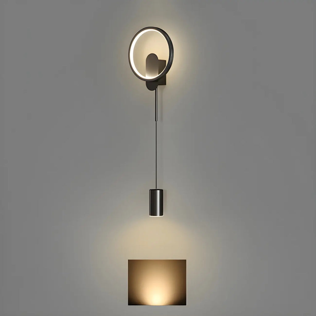 39.5H Sleek Dimmable Black LED 2-Light Wall Lamp for Bedside