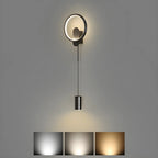 39.5H Sleek Dimmable Black LED 2-Light Wall Lamp for Bedside