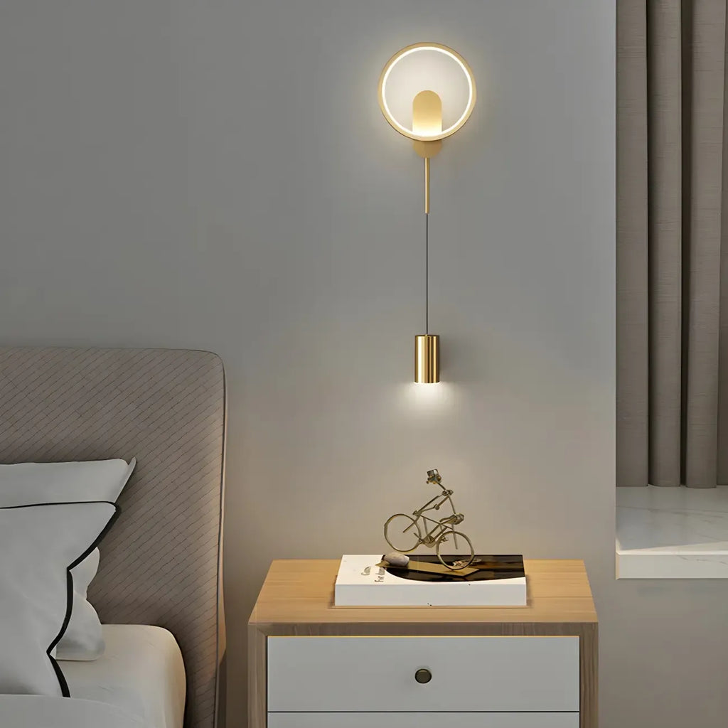 39.5H Sleek Dimmable Black LED 2-Light Wall Lamp for Bedside