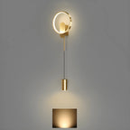 39.5H Sleek Dimmable Black LED 2-Light Wall Lamp for Bedside