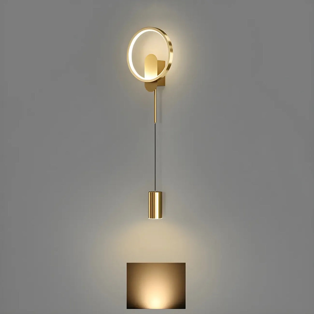 39.5H Sleek Dimmable Black LED 2-Light Wall Lamp for Bedside