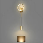 39.5H Sleek Dimmable Black LED 2-Light Wall Lamp for Bedside