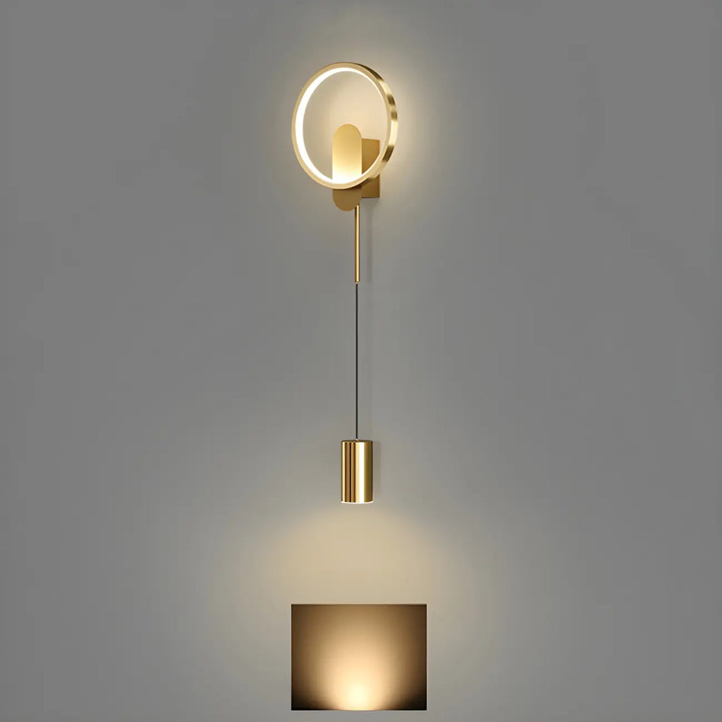 39.5H Sleek Dimmable Black LED 2-Light Wall Lamp for Bedside