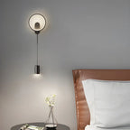 39.5H Sleek Dimmable Black LED 2-Light Wall Lamp for Bedside