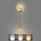 39.5H Sleek Dimmable Black LED 2-Light Wall Lamp for Bedside