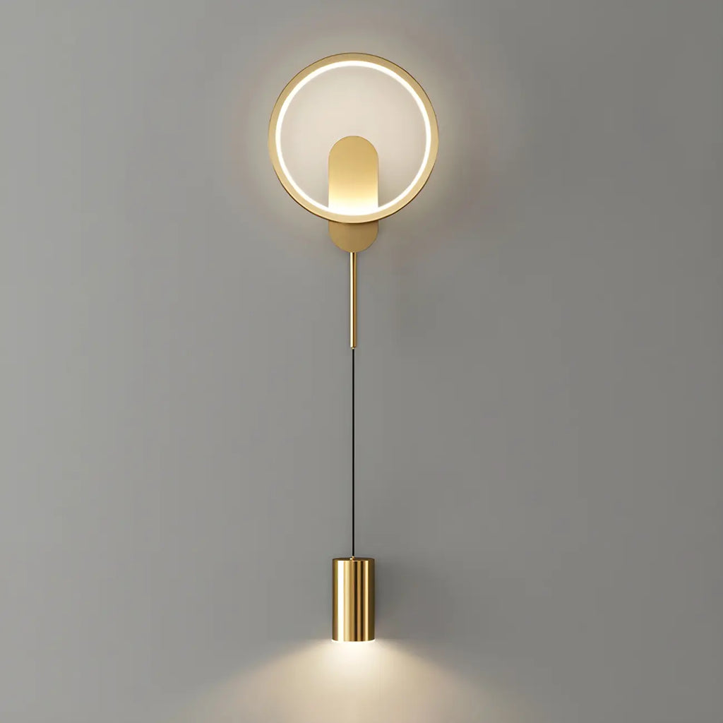 39.5H Sleek Dimmable Black LED 2-Light Wall Lamp for Bedside