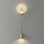 39.5H Sleek Dimmable Black LED 2-Light Wall Lamp for Bedside