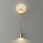 39.5H Sleek Dimmable Black LED 2-Light Wall Lamp for Bedside