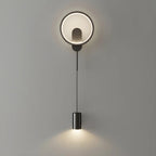 39.5H Sleek Dimmable Black LED 2-Light Wall Lamp for Bedside