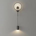 39.5H Sleek Dimmable Black LED 2-Light Wall Lamp for Bedside