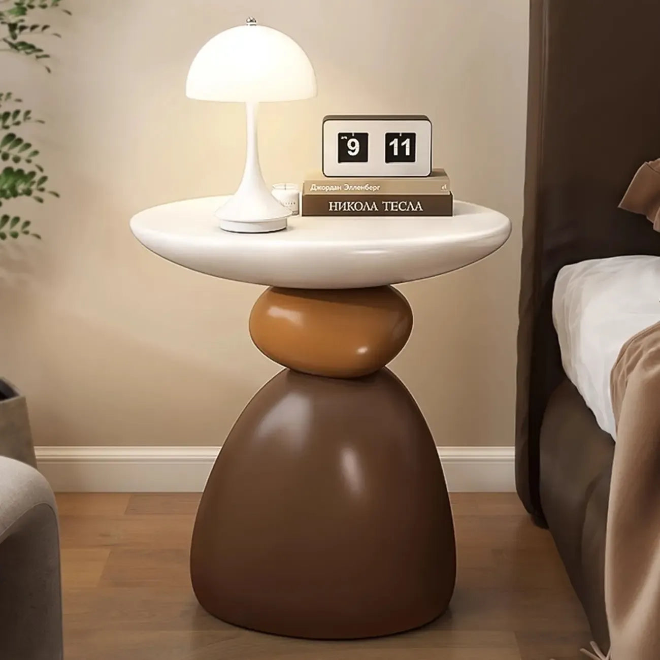 Contemporary Artistic Resin Base Side Table