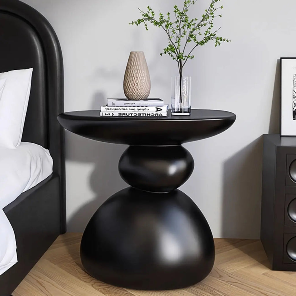 Contemporary Artistic Resin Base Side Table