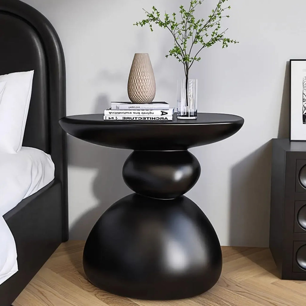 Contemporary Artistic Resin Base Side Table