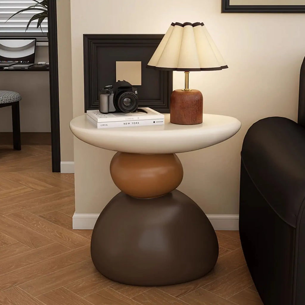 Contemporary Artistic Resin Base Side Table
