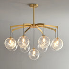Gold Glass Orb Crystal Chandelier Modern Elegant Design