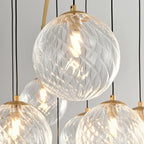 Gold Glass Orb Crystal Chandelier Modern Elegant Design