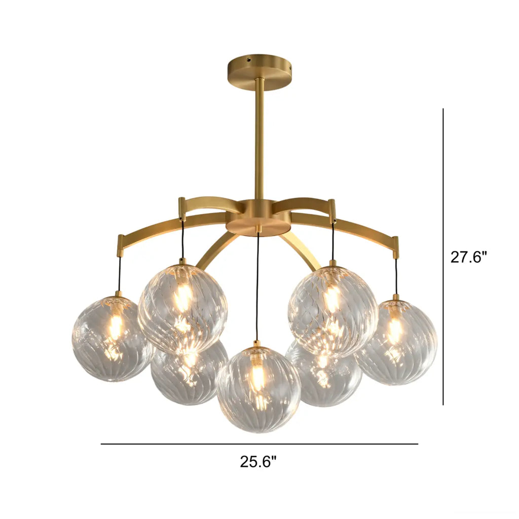 Gold Glass Orb Crystal Chandelier Modern Elegant Design