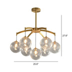 Gold Glass Orb Crystal Chandelier Modern Elegant Design