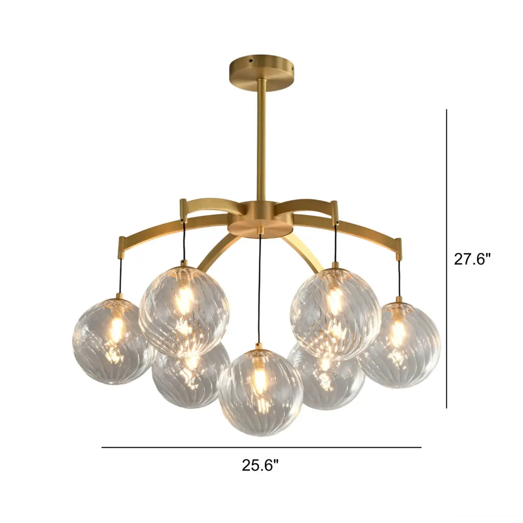 Gold Glass Orb Crystal Chandelier Modern Elegant Design