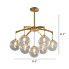 Gold Glass Orb Crystal Chandelier Modern Elegant Design