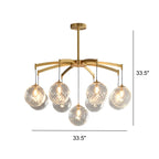 Gold Glass Orb Crystal Chandelier Modern Elegant Design