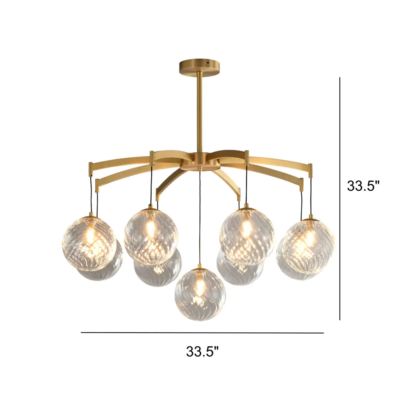 Gold Glass Orb Crystal Chandelier Modern Elegant Design
