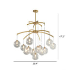 Gold Glass Orb Crystal Chandelier Modern Elegant Design
