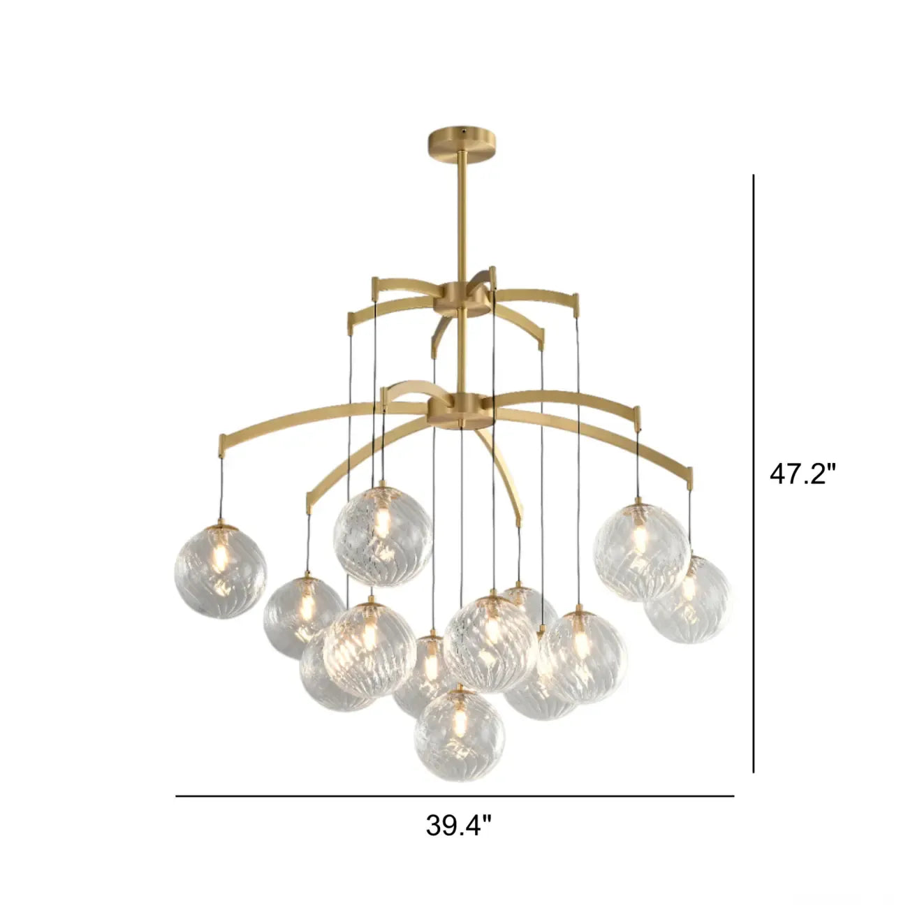 Gold Glass Orb Crystal Chandelier Modern Elegant Design