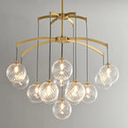Gold Glass Orb Crystal Chandelier Modern Elegant Design