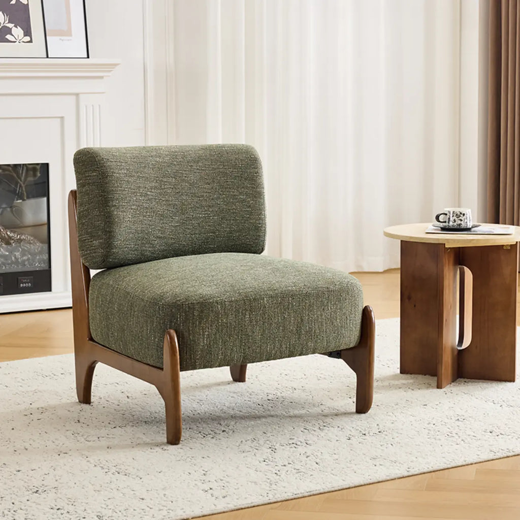 Green Chenille Lounge Chair Accent Chair for Living Room