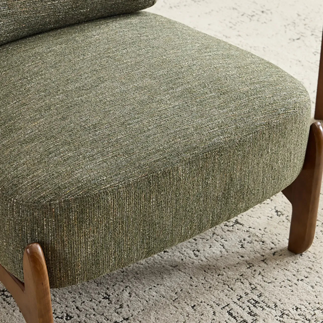 Green Chenille Lounge Chair Accent Chair for Living Room
