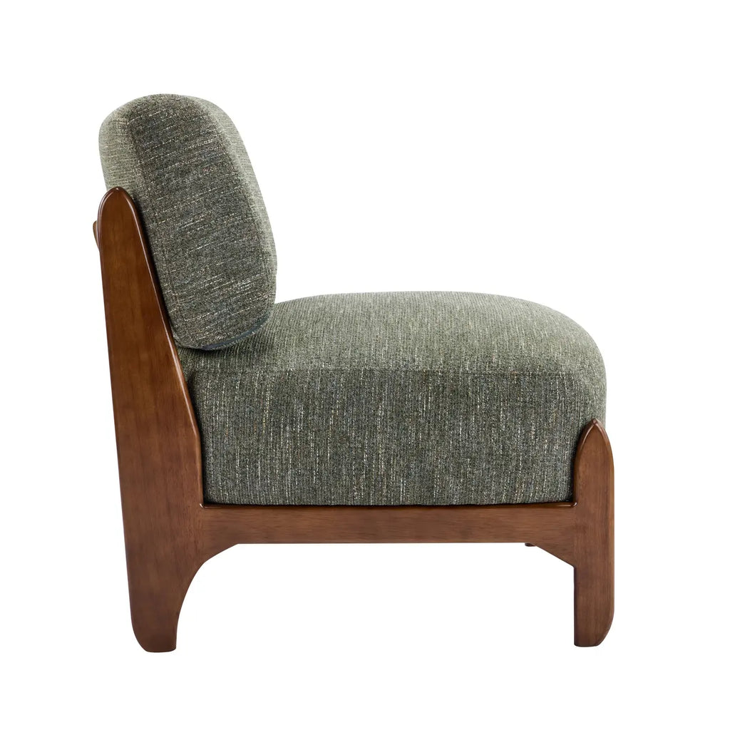 Green Chenille Lounge Chair Accent Chair for Living Room