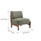 Green Chenille Lounge Chair Accent Chair for Living Room