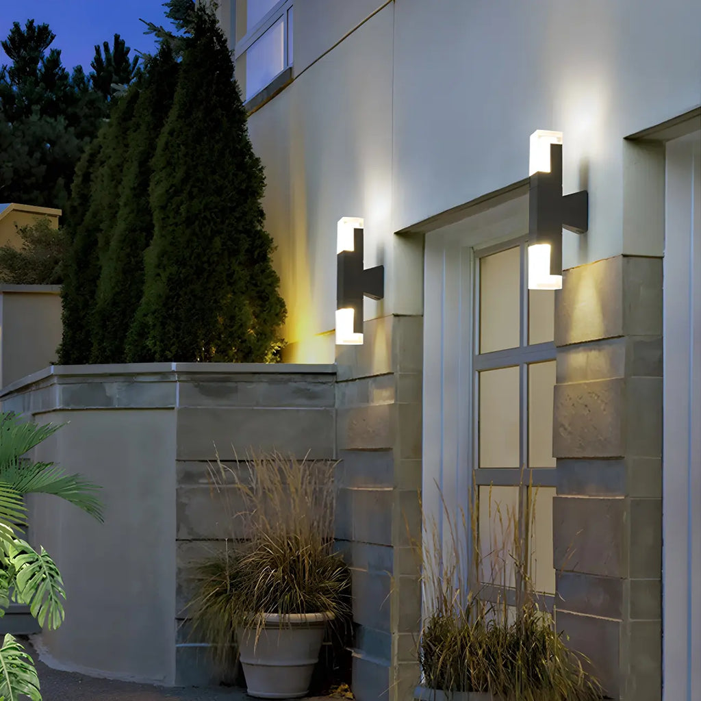 Modern Black Rectangle Acrylic Shade LED Outdoor Wall Light