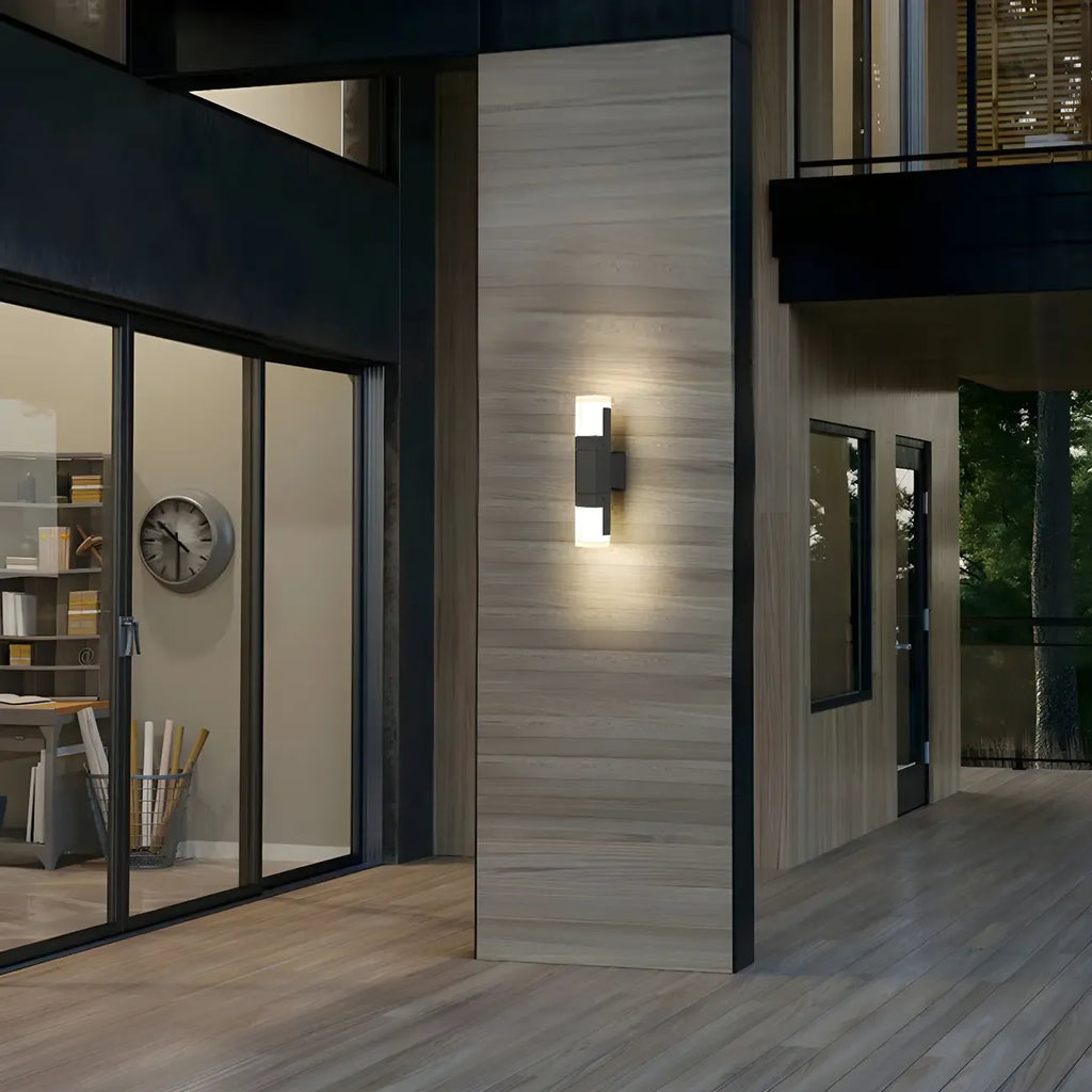 Modern Black Rectangle Acrylic Shade LED Outdoor Wall Light