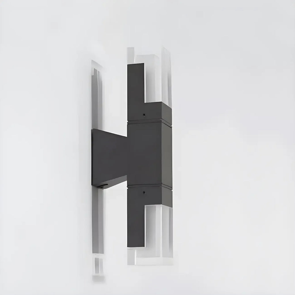 Modern Black Rectangle Acrylic Shade LED Outdoor Wall Light