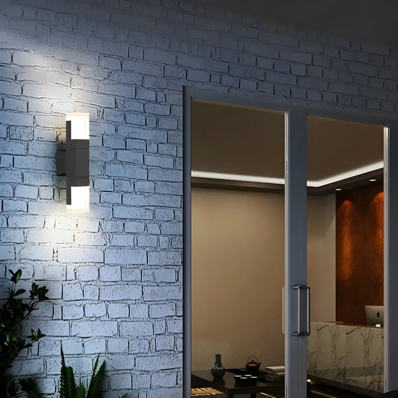 Modern Black Rectangle Acrylic Shade LED Outdoor Wall Light
