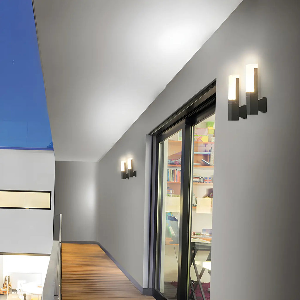 Modern Black Rectangle Acrylic Shade LED Outdoor Wall Light