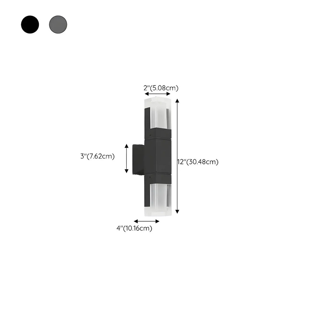 Modern Black Rectangle Acrylic Shade LED Outdoor Wall Light