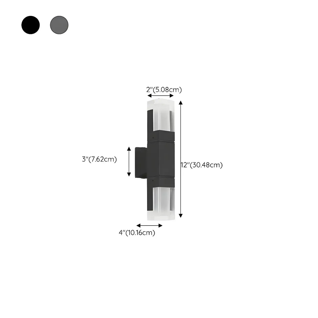 Modern Black Rectangle Acrylic Shade LED Outdoor Wall Light