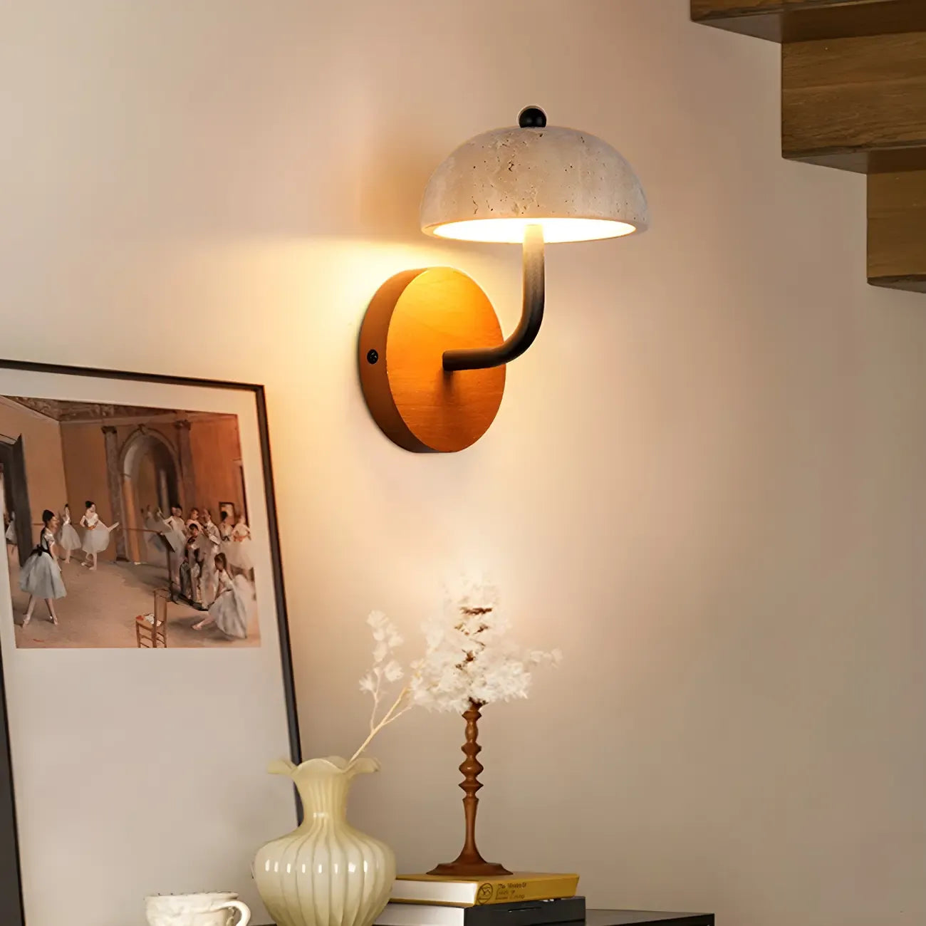 Vintage Mushroom-Shape Wall Sconce for Residential Use