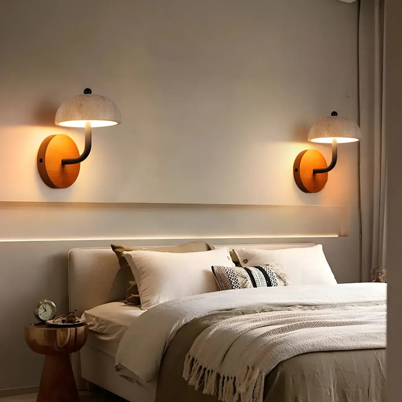 Vintage Mushroom-Shape Wall Sconce for Residential Use