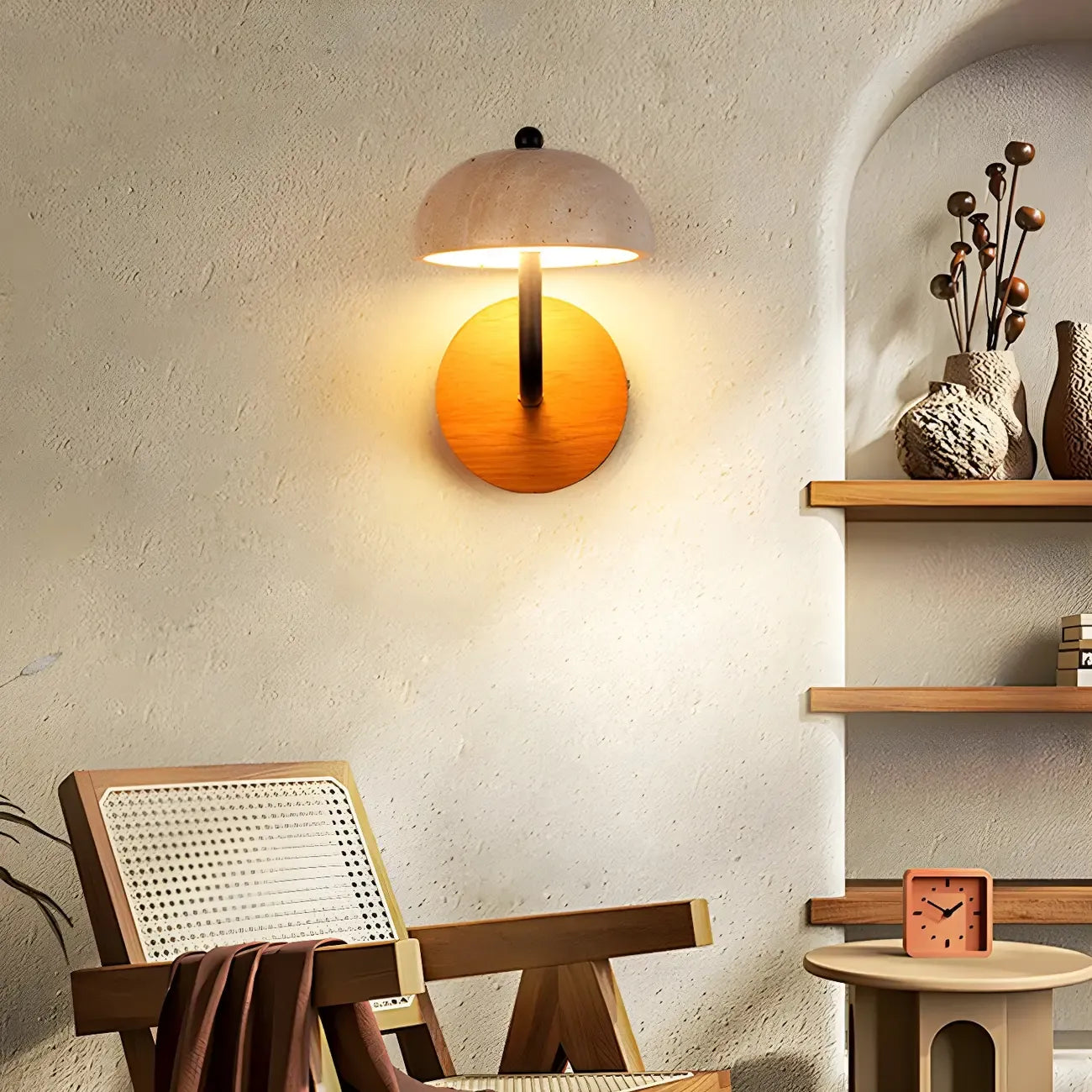 Vintage Mushroom-Shape Wall Sconce for Residential Use
